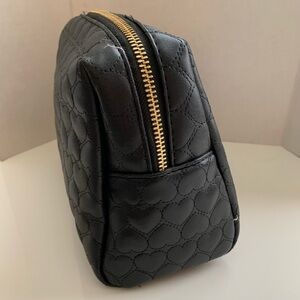Black Quilted Heart Pattern Bag. Blush Crush NWT vegan makeup bag